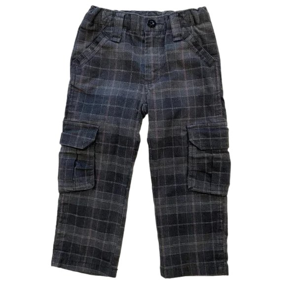 Blu Other - Blu  Cargo Style Gray Plaid Adjustable Waist Snap Pockets Pants Boys Size 2T